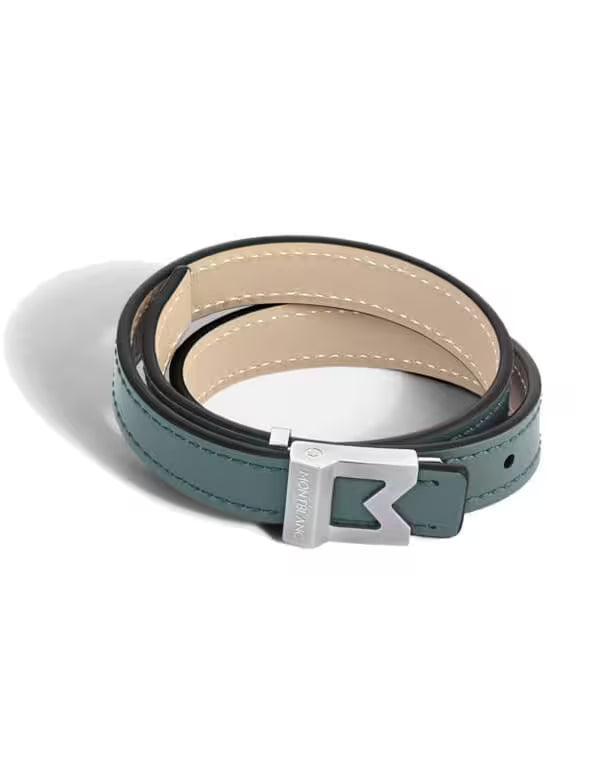 MontBlanc BRACELET M LOGO IN PEWTER LEATHER Model# MB133130