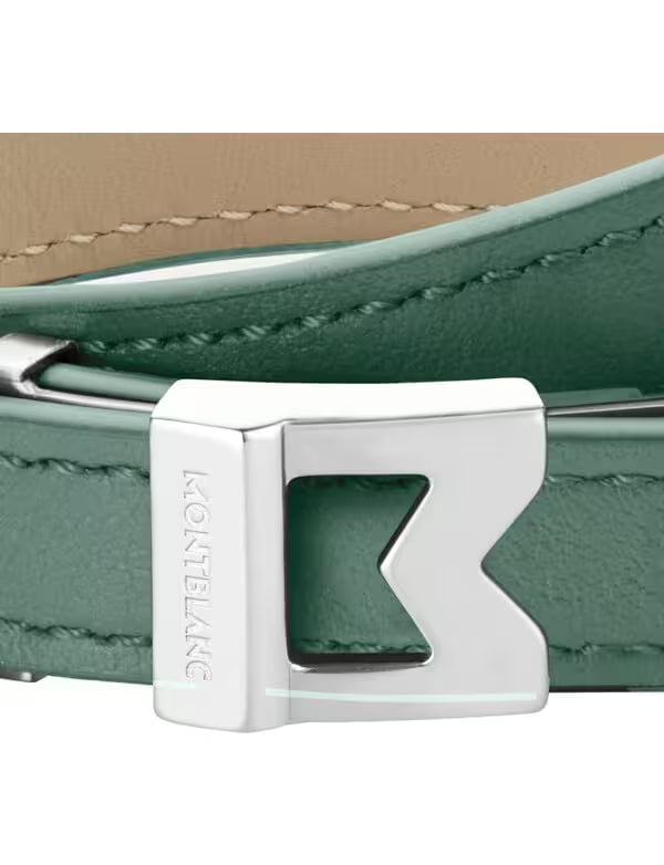 MontBlanc BRACELET M LOGO IN PEWTER LEATHER Model# MB133130