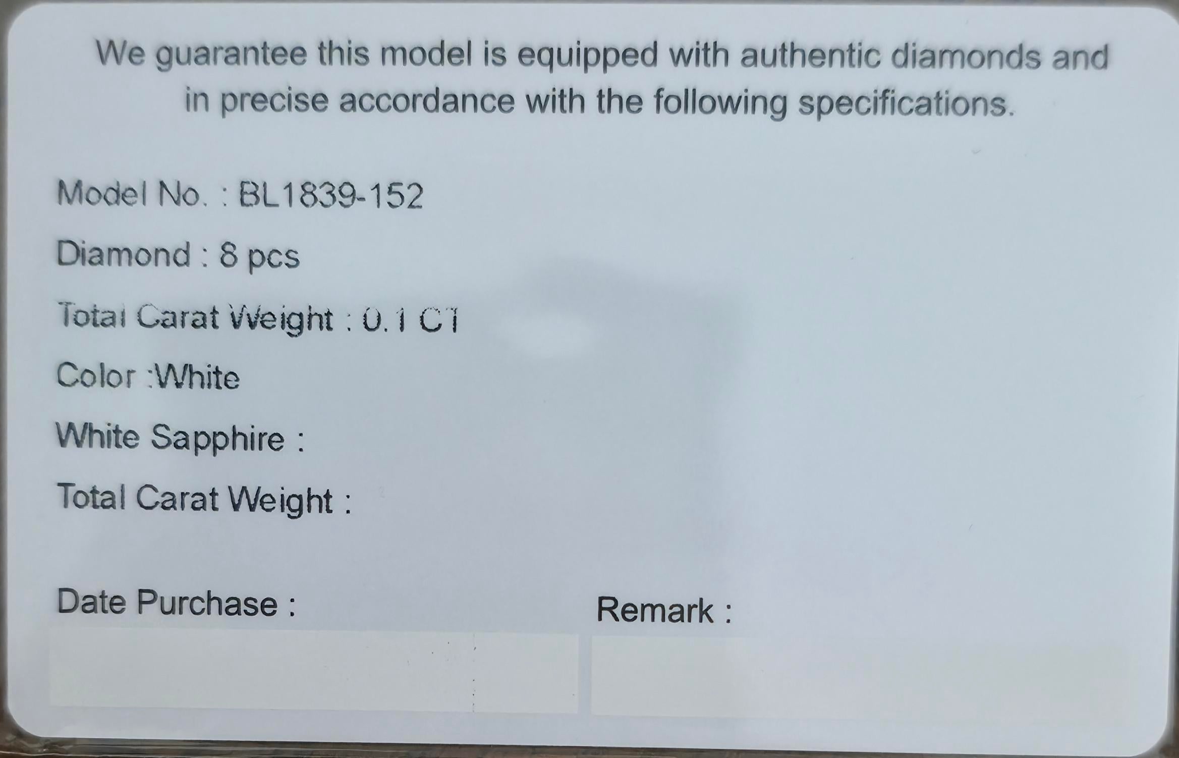 BENTLEY Automatic Saphire Diamond - BL1839-152MTBB