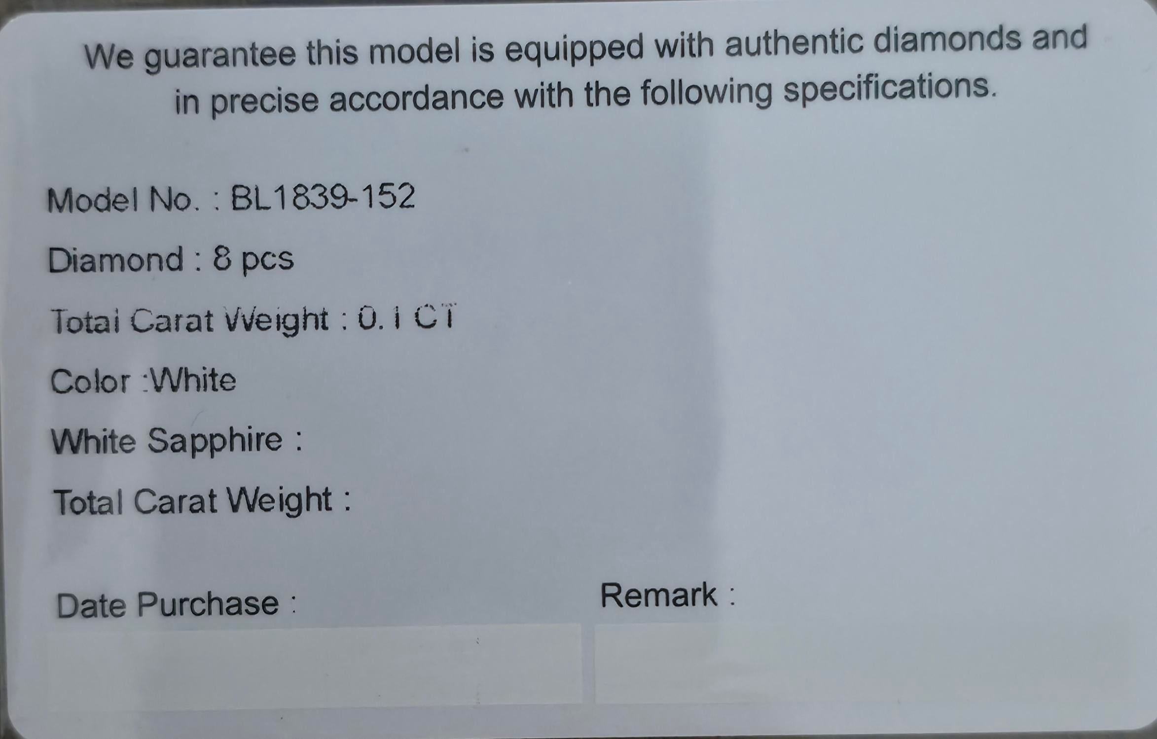 Bentley Automatic Saphire Diamond BL1839-152MWBB