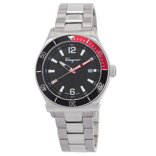 Salvatore Ferragamo 1898 Sport Quartz Black Dial Coke Bezel Men's Watch Item No. SFYK00620
