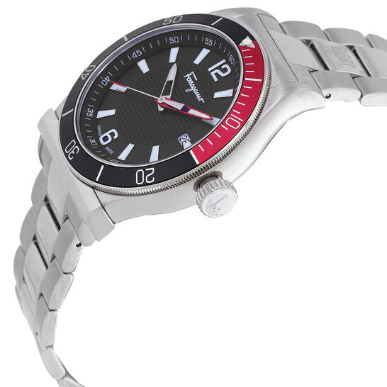 Salvatore Ferragamo 1898 Sport Quartz Black Dial Coke Bezel Men's Watch Item No. SFYK00620