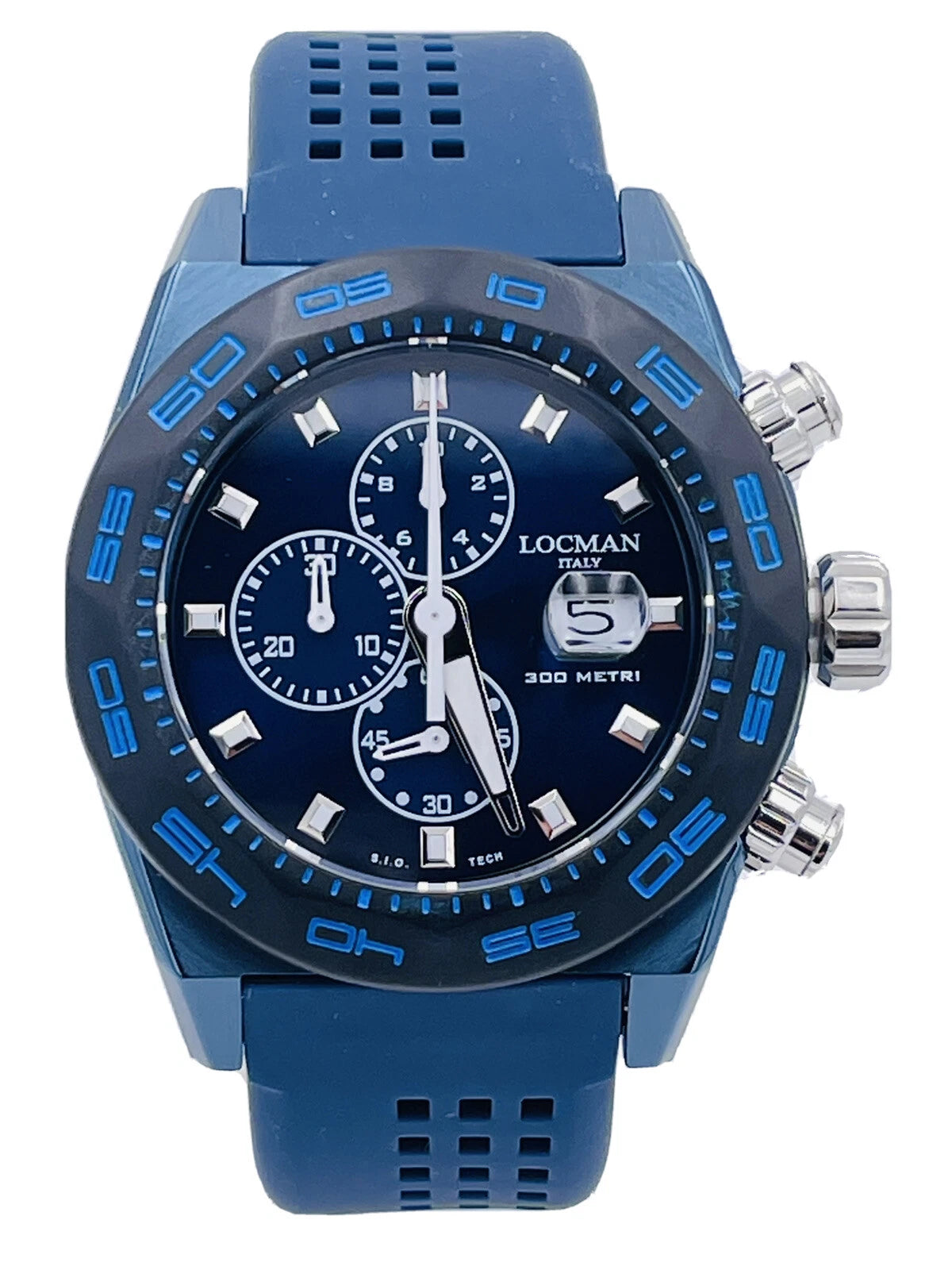 Locman Stealth Quartz Analogue Chronograph Titanium 0217v4-bkblnks2b