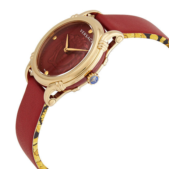 Versace Pin Quartz Red Dial Ladies Watch Item Model VEPN00220